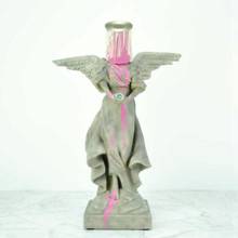 Pink Angel Statue Banksy Artwork Modern Home Decoration Accessories Ornaments Creative Table Piece Resin Decor 2024 - buy cheap