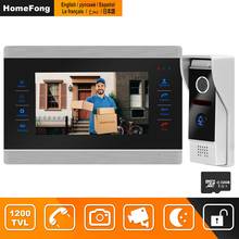 Homefong vídeo porteiro video da porta telefone campainha intercom para casa com fio 7 polegada hd monitor 1200tvl vídeo campainha apoio cctv 2024 - compre barato