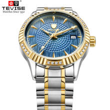Tevise 629 Fashion Top Brand Watch Men Gold Full Stailness Steel Band Automatic Mechanical Luminous Date Business Wristwatch 2024 - buy cheap