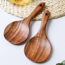 Cuchara de madera para arroz de cocina, espátula de madera, cuchara de arroz de teca, utensilios de cocina, vajilla 2024 - compra barato