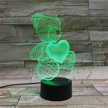 Luz de noche LED 3D con Bluetooth, iluminación con RGB que cambia de Color, osito de peluche, mesa de amor, regalo novedoso para madre 2024 - compra barato