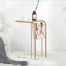 Новый креативный скандинавский кофейный мини-столик, высококачественный современный минималистичный домашний столик для спальни, маленький железный художественный прикроватный столик, хит продаж 2024 - купить недорого