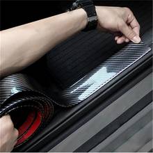 Película protetora para soleira da porta, adesivo preto de fibra de carbono anti arranhões película protetora de para-choque 2024 - compre barato
