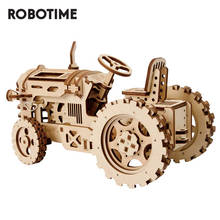 Robotime ROKR-Kit de construcción de un Tractor para niños, juguete de construcción 3D de madera con mecanismo de transmisión de engranajes mecánicos, LK401 2024 - compra barato