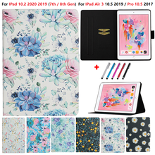 For iPad 8th Case 7th Generation Floral Girls Women Protective Cover Caqa For iPad 10.2 10 2 Case Tablet For IPad Air 3 10.5 Pro 2024 - buy cheap