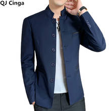 Casaco retrô masculino, jaqueta de manga longa com gola alta, preto, azul, vinho, vermelho, 6xl, outono 2024 - compre barato