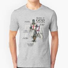 Templar escudo cruz espada medieval cavaleiros templários armadura de deus capacete emblema t camisa impressão para homem algodão novo legal t 2024 - compre barato