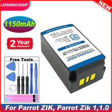 Аккумулятор LOSONCOER PF056001AA на 1150 мА · ч для попугаев, ZIK, 1, Zik 1,0 One 2024 - купить недорого