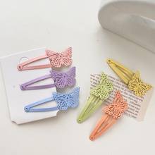6Pc/Lot New Butterfly Girls Hair Clips Cute Candy Color Snap BB Hairpins Hair Accessories Hair Styling Tools Barrettes Headwear 2024 - buy cheap