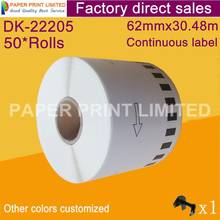 Etiquetas adhesivas de papel continuo térmico, Brother DK-22205 compatibles con rollos de etiquetas, 62x30,48 m, dk 22205 dk 2205 dk22205 dk2205, 50 Uds. 2024 - compra barato