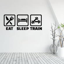 Eat Sleep Train Wall Decal for Boys Bedroom Vinyl Gym Wall Stickers Fitness Training Healthy Lifestyle Art Decals Wallpaper 2024 - buy cheap