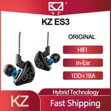 Original KZ ES3 In Ear Earphones 1DD+1BA Hybrid Technology HIFI Stereo Earbuds Noise Cancelling Monitors Sport Game Headsets 2024 - buy cheap