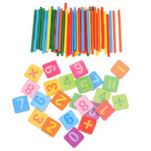 Jogo de contagem de madeira, colorido, com cartões montessori, brinquedos de matemática para crianças, aprendizagem, brinquedos educativos 2024 - compre barato