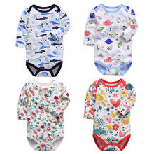 Novo bebê bodysuits outono de alta qualidade bebê menina menino roupas 100% algodão manga longa roupa interior infantil do bebê macacão 3-24 m 2024 - compre barato