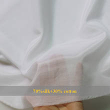 Tela de forro interior para vestido blanco puro, tejido fino y transpirable, Material de mezcla de seda y algodón, 50cm x 140cm 2024 - compra barato