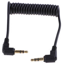 Cable de Audio en espiral para coche, Conector de ángulo recto de 90 grados, 3,5mm, Aux, M/ M, para línea móvil, reproductor MP4, 3,5mm, 1 ud. 2024 - compra barato