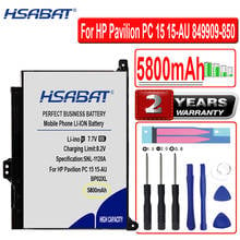 HSABAT 5800mAh BP02XL Аккумулятор для ноутбука HP Pavilion PC 15 15-AU 849909-850 (F9-21) 849569-421 HSTNN-LB7H BP02041XL 2024 - купить недорого