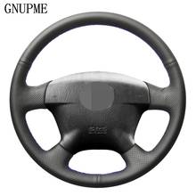 DIY Hand-stitched Black Genuine Leather Car Steering Wheel Cover for Honda Civic Hybrid 2003 Civic 2001 2002 2024 - buy cheap