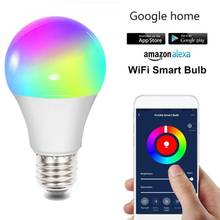 Bombilla LED inteligente regulable de 10W, lámpara nocturna con WiFi, funciona con la aplicación Alexa, asistente de Google, Control de voz, despertador, 1 ud. 2024 - compra barato