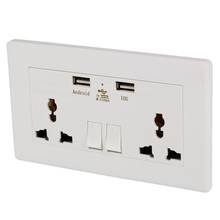 International Universal Plug Socket 2.1A Usb Wall Switch Socket 3 Holes Dual Usb Port Power Charger Outlet Panel 2024 - buy cheap