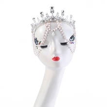 Vintage Gothic Crown Headband Evil Queen Beaded Chain Headpiece Headdress Girls Crystal Crowns Head Wear 2024 - buy cheap