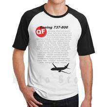 Qantas-Camiseta de algodón para hombre, camisa con estampado negro de los nombres de flota Boeing 737-800, S-6Xl, Qantas Boeing 737, flota Boeing Australia 2024 - compra barato