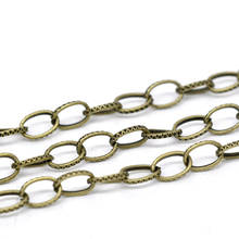 Doreenbeads cabo texturizado de liga de ferro, descobertas da corrente cor bronze antigo faça você mesmo colar jóias colar 8x5.5mm,10m 2024 - compre barato