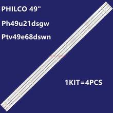 1kit = 4pcs faixa de luz de fundo led 49 polegadas kit barra de led tv philco embutida 2024 - compre barato