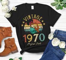 Vintage 1970 Original Parts T-Shirt African American Women with Mask years old 52th Birthday Gift Idea Girls Mom Wife Daughter 2024 - buy cheap