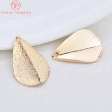 (33648)12PCS 20*13MM 24K Gold Color Brass Frosted Drop Shape Charms High Quality Diy Jewelry Findings Accessories 2024 - buy cheap