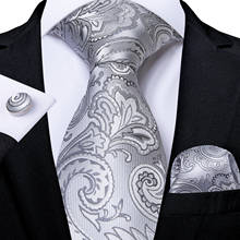8cm ancho gris Paisley Floral de los hombres corbata boda corbata pañuelo regalo de corbata para traje Gravatas regalo DiBanGu 2024 - compra barato