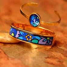 2020 new jewelry Fashion cloisonne high temperature firing oval side opening female bracelet enamel jewelry 2024 - buy cheap