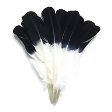 Turkey Wing Quill Feather Black Tipped Imitation 10-12"/25-30cm Eagle Feathers for Crafts Jewelry Making DIY Carnaval Assesoires 2024 - buy cheap