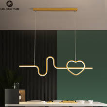 Luminária pendente minimalista, moderna, suspensa, lustre preto e dourado, para sala de jantar, cozinha, teto 2024 - compre barato