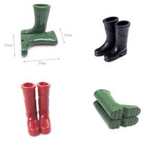 1Pairs 1/12 Scale Dollhouse Miniature Rubber Rain Boots Home Garden Yard Decoration Dolls Accessories Red Blue Black 2024 - buy cheap