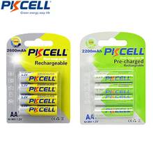 PKCELL-batería recargable AA 1,2 V NIMH 2600mah, pila recargable AA 1,2 V NIMH 2200mah LSD para cámara, 8 unidades/2 tarjetas 2024 - compra barato