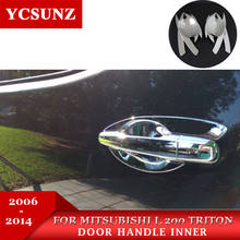 ABS внутренняя дверная ручка хромированного цвета для Mitsubishi L200 Triton 2006 2007 2008 2009 2010 2011 2012 2013 2014 Автомобильный Стайлинг 2024 - купить недорого