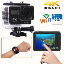 4K Ультра HD экшн-Камера касания двойные ЖК-дисплей Wi-Fi 20MP 170D возможностью погружения на глубину до 30 м Go Водонепроницаемый Pro Sport DV видеокамера для шлема Камера используют Allwinner H3 2024 - купить недорого