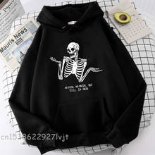 New Harajuku Hooded Sweatshirt Retro Skeleton Print Dark Punk Women Long Sleeve Camisa Streetwear Sweatshirt Gothic Hoodie 2024 - buy cheap
