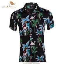 SISHION Print shirt Men Casual Cotton Button Down Short Sleeve Shirt QY0440 Hawaiian shirt Top Male clothing 2024 - buy cheap