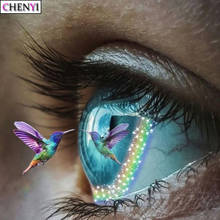 CHENYI Diy Diamond Painting Hummingbird and Eye Full Drill Mosaic Picture Handmade Art Rhinestone Needlework Diamond Embroidery 2024 - buy cheap