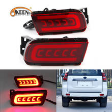 OKEEN-Luz LED reflectora de parachoques trasero para coche Toyota Land Cruiser Prado, luz de señal de giro fluida de freno de conducción, 2 uds., 2010-2020 2024 - compra barato