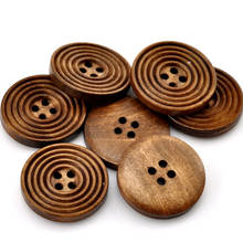 50 pçs 25mm grande espiral redonda botões de madeira grande 4 furos costura scrapbooking artesanato roupas botão de madeira artesanal wd0004 2024 - compre barato