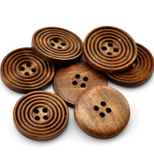 50pcs 25mm Big Round Spiral Wooden Buttons Large 4 Holes Sewing Scrapbooking Crafts Clothes Handmade Wood Button WD0004 2024 - buy cheap