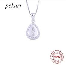 Pekurr 925 Sterling Silver Love Letter Crystal Waterdrop Necklaces For Women Romantic Zircon Pendants Wedding Fashion Jewelry 2024 - buy cheap