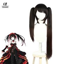 ROLECOS Date A Live Tokisaki Kurumi Cosplay Wig Long Hair Cosplay Anime Kurumi Black Mixed Brown 80CM Women Halloween Headwear 2024 - buy cheap