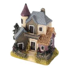 Mini Casa de resina en miniatura, decoración de jardín, artesanía, 4 estilos, Color Ran 2024 - compra barato