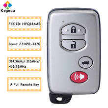 KEYECU умный дистанционный Автомобильный ключ с 4 кнопками и 312 МГц 314,3 МГц 315 МГц 433 МГц для Toyota Corolla Camry Avalon, HYQ14AAB 89904-06070 2024 - купить недорого