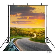 Road Prairie Clouds Scenery Photography Backdrop Customized Fond Background Photo Studio for Children Baby Portrait Photoshoot 2024 - buy cheap