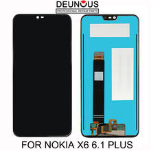 ЖК-дисплей 5,8 дюйма для Nokia X6 6,1 Plus, сенсорный экран с дигитайзером в сборе, замена 100%, бесплатные инструменты для Nokia X6 LCD 2024 - купить недорого
